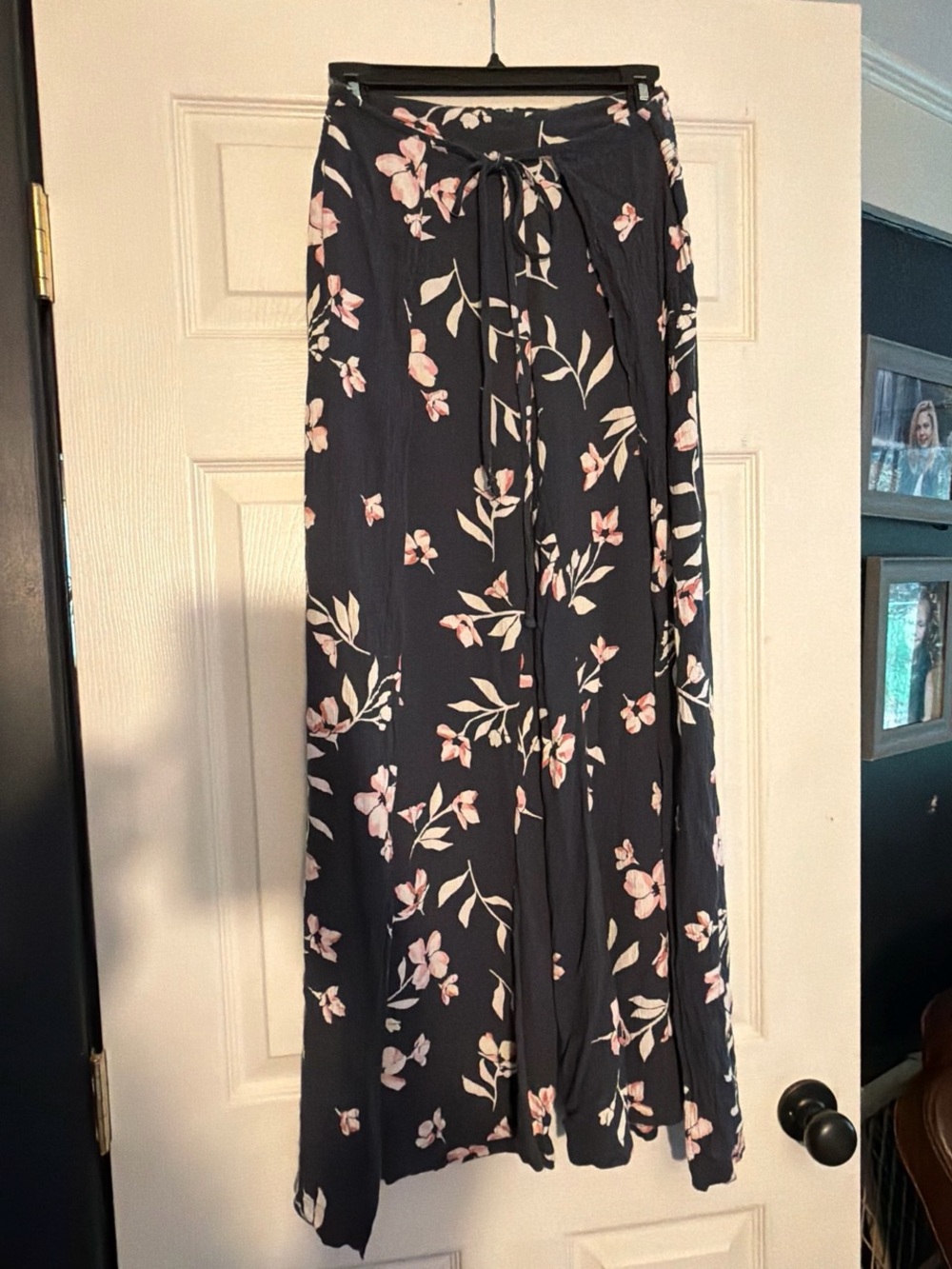 Billabong Flowy Open Side Pants Large Flowy Blue Floral